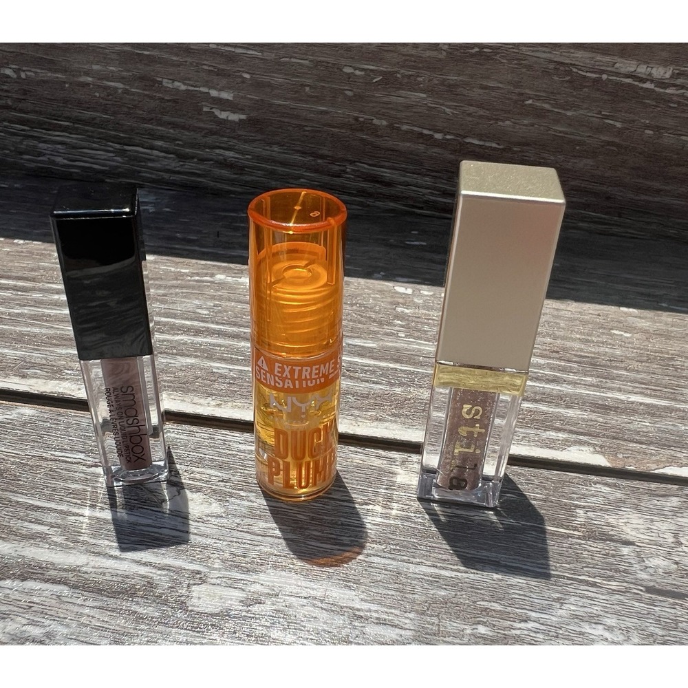 Stila Glitter Glow‎ Liquid Eyeshadow/NYX Duck Plump/ Smashbox Lipstick Mini Size